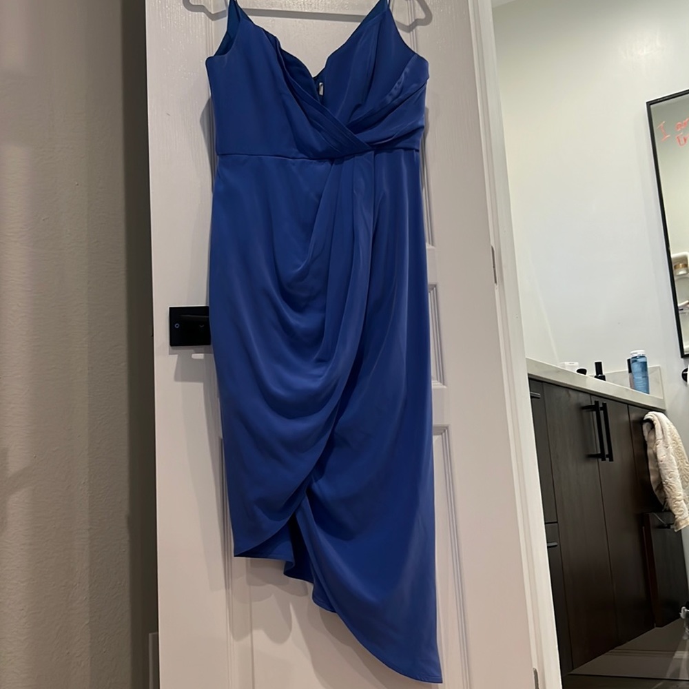 Gorgeous blue asymmetrical corset Zimmermann gown size Large